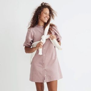 Madewell Corduroy Puff Sleeve Dress XXS Light Pink NWT!